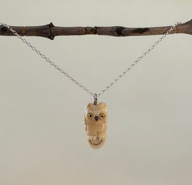 Bright Eyed Horn Owl Pendant