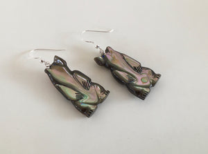 Abalone Bear Earrings